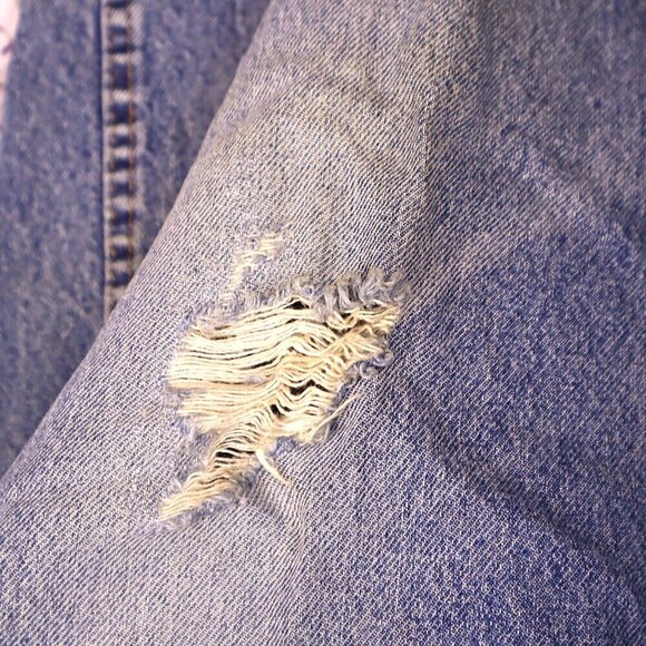 DISTRESSED JEANS 36x32 Armorex FR *FLAWED* Wide Leg Light Wash Acid Casual Denim - Picture 6 of 13